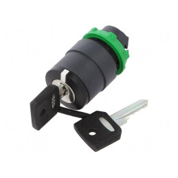 Comutator Rotativ cu Cheie 22mm Negru ZB5AG7 | Electronic-mag.ro | Componente Electronice