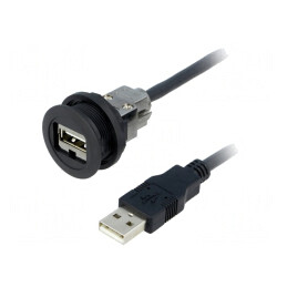 Soclu USB | 22mm | har-port | -25÷70°C | Ø22,3mm | IP20 | neagră | 09454521962