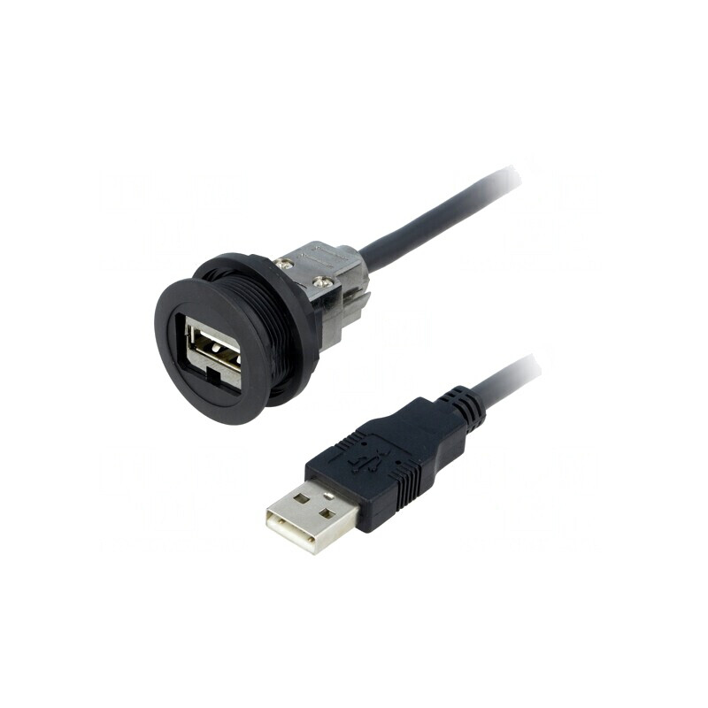 Soclu USB 22mm Har-Port Negru IP20  | Electronic-mag.ro | Componente Electronice
