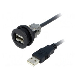 Soclu USB 22mm Har-Port Negru IP20  | Electronic-mag.ro | Componente Electronice