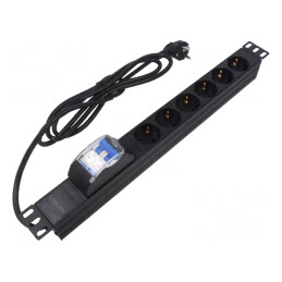 Prelungitor 6 Prize 230V 16A Negru | Electronic-mag.ro | Componente Electronice