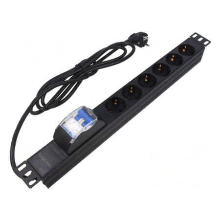 Prelungitor 6 Prize 230V 16A Negru | Electronic-mag.ro | Componente Electronice