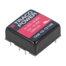 Convertor DC/DC 15W 9-18V la 15V 1A THN 15-1213N | Electronic-mag.ro | Componente Electronice