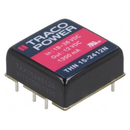 Convertor DC/DC 15W 18-36V la 12V 1,3A THN 15-2412N | Electronic-mag.ro | Componente Electronice