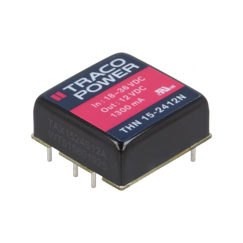 Convertor DC/DC 15W 18-36V la 12V 1,3A THN 15-2412N | Electronic-mag.ro | Componente Electronice
