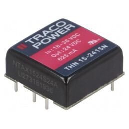 Convertor DC/DC 15W 18-36V la 24V 625mA | Electronic-mag.ro | Componente Electronice