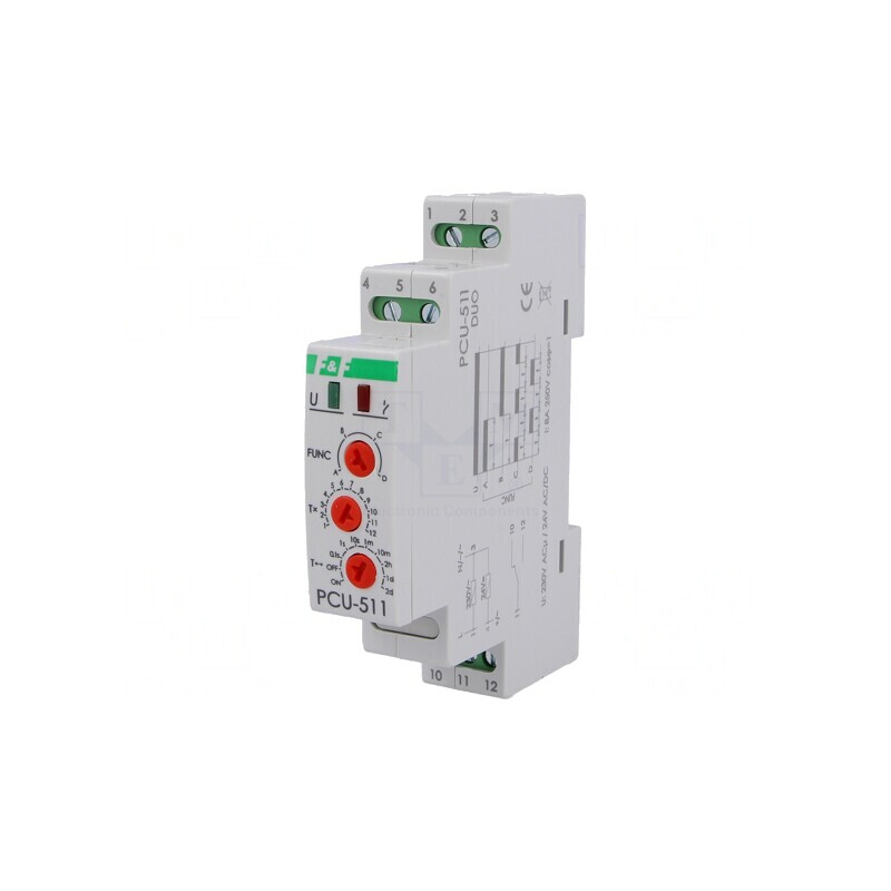 Timer Programabil PCU-511DUO 24V/230V 250VAC 8A | Electronic-mag.ro | Componente Electronice