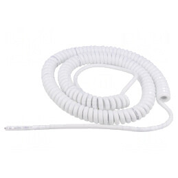 Cablu spiralat neecranat 3G1mm2 PUR alb 1m-3,5m | Electronic-mag.ro | Componente Electronice