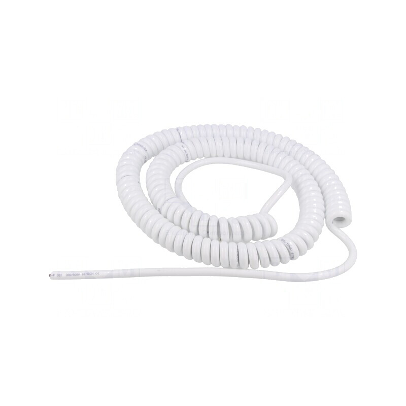 Cablu spiralat neecranat 3G1mm2 PUR alb 1m-3,5m | Electronic-mag.ro | Componente Electronice