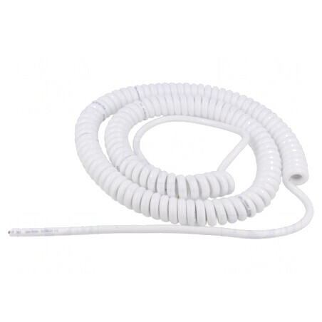 Cablu spiralat neecranat 3G1mm2 PUR alb 1m-3,5m | Electronic-mag.ro | Componente Electronice