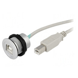 Soclu USB 22mm Har-Port Argintie IP20 | Electronic-mag.ro | Componente Electronice