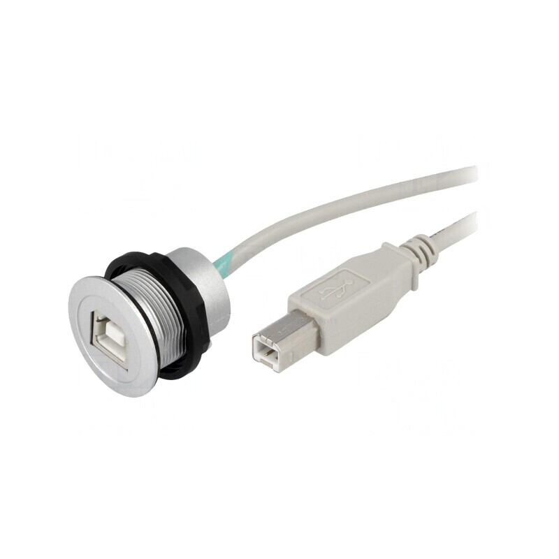 Soclu USB 22mm Har-Port Argintie IP20 | Electronic-mag.ro | Componente Electronice