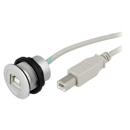 Soclu USB 22mm Har-Port Argintie IP20 | Electronic-mag.ro | Componente Electronice