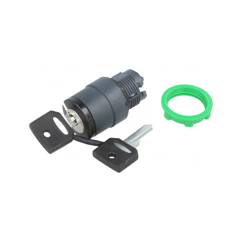 Comutator rotativ cu cheie 22mm negru ZB5AG6 | Electronic-mag.ro | Componente Electronice