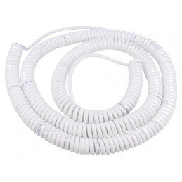 Cablu Spiralat PUR Alb 5x0,22mm² 1,5m 300V | Electronic-mag.ro | Componente Electronice