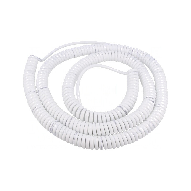 Cablu Spiralat PUR Alb 5x0,22mm² 1,5m 300V | Electronic-mag.ro | Componente Electronice