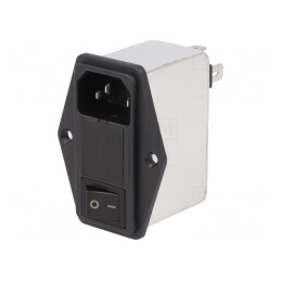 Conector Alimentare AC IEC 60320 4A 250V 4.2mH | Electronic-mag.ro | Componente Electronice