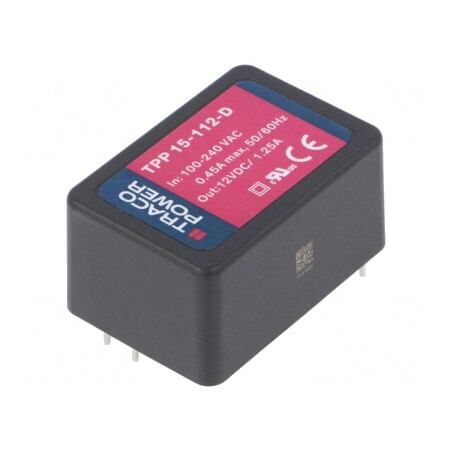 Convertor AC/DC 15W 12VDC TPP 15-112-D | Electronic-mag.ro | Componente Electronice