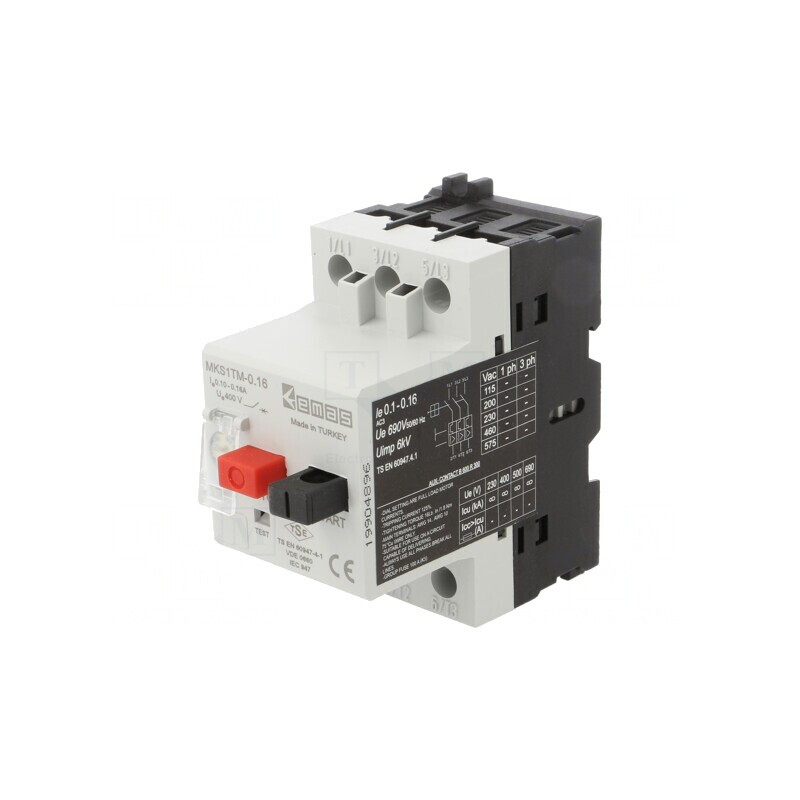 Întrerupător Motor pentru Șină DIN 0,1-0,16A IP40 | Electronic-mag.ro | Componente Electronice