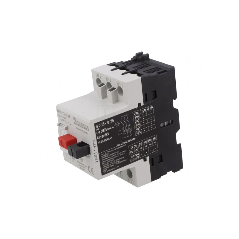 Întrerupător Motor Șină DIN 0,16-0,25A IP40 3 Poli | Electronic-mag.ro | Componente Electronice