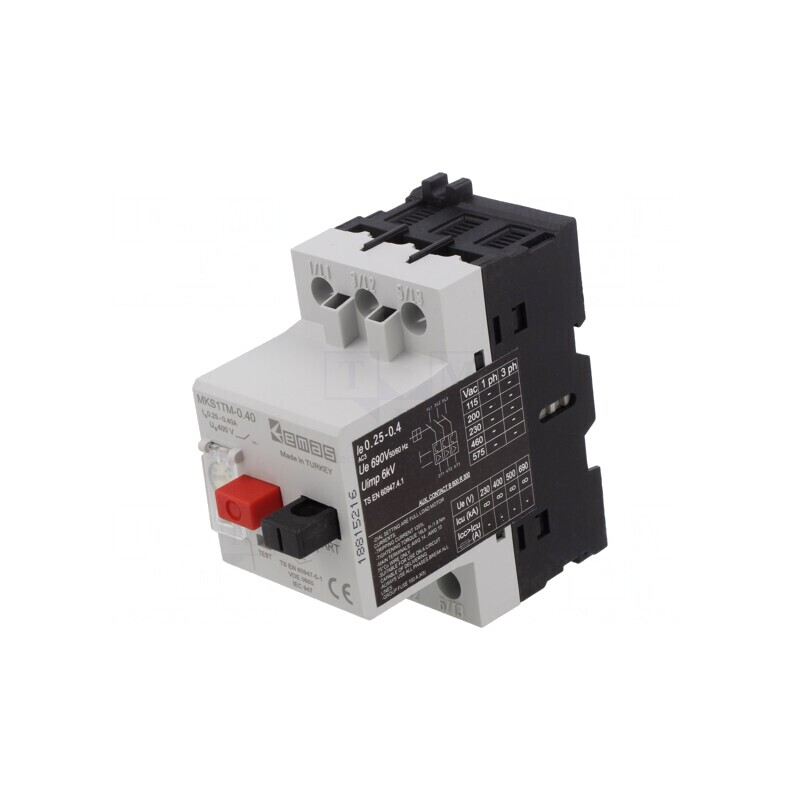 Întrerupător Motor pentru Șină DIN 0,25-0,4A IP40 | Electronic-mag.ro | Componente Electronice
