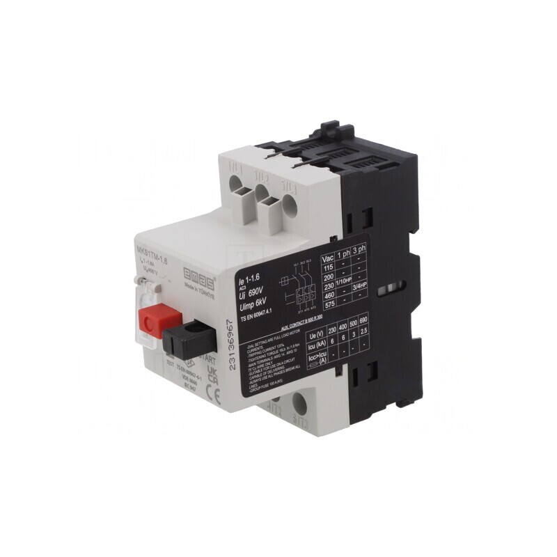 Întrerupător Motor Șină DIN 1-1.6A IP40 | Electronic-mag.ro | Componente Electronice