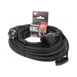 Prelungitor electric negru 20m 16A | Electronic-mag.ro | Componente Electronice