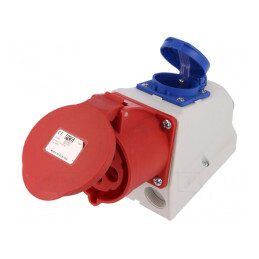 Conector Alimentare AC Trifazat 32A 400V IP44 Soclu Mamă | Electronic-mag.ro | Componente Electronice