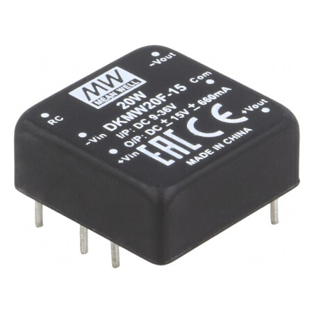 Convertor DC/DC 20W 9-36V la ±15V THT | Electronic-mag.ro | Componente Electronice