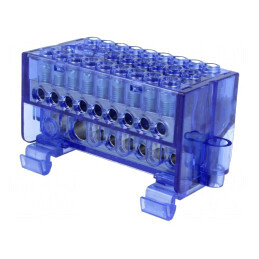 Bloc de distribuție 1 pistă 26 borne albastru BM 9926 | Electronic-mag.ro | Componente Electronice