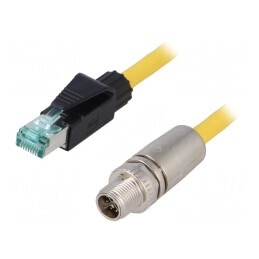 Cablu de Conexiune M12 tată drept la RJ45 8 pini 1m | Electronic-mag.ro | Componente Electronice