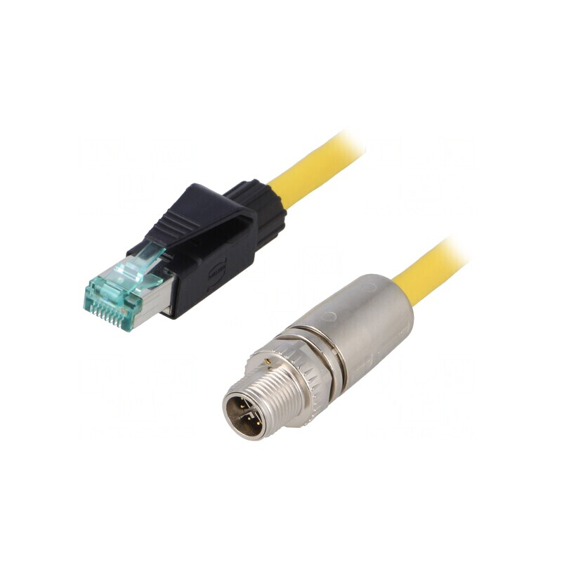 Cablu de Conexiune M12 tată drept la RJ45 8 pini 1m | Electronic-mag.ro | Componente Electronice