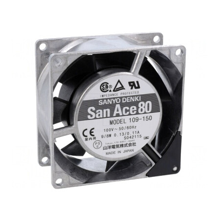 Ventilator AC axial 80x80x38mm 54m3/h 35dBA 100VAC | Electronic-mag.ro | Componente Electronice