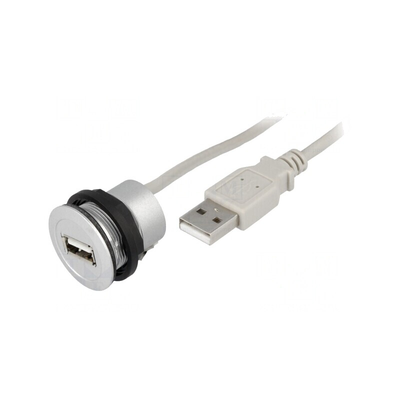 Soclu USB 22mm IP20 Argintiu | Electronic-mag.ro | Componente Electronice