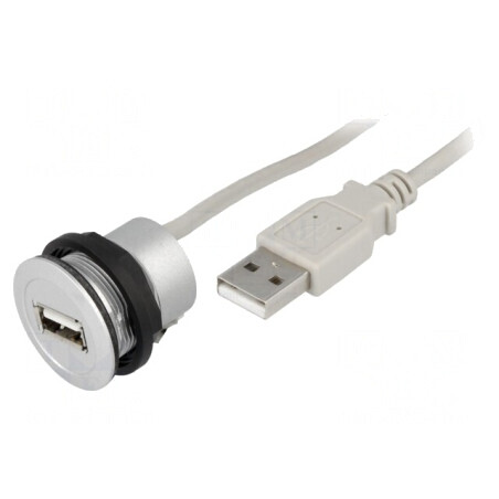 Soclu USB 22mm IP20 Argintiu | Electronic-mag.ro | Componente Electronice