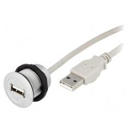 Soclu USB 22mm IP20 Argintiu | Electronic-mag.ro | Componente Electronice