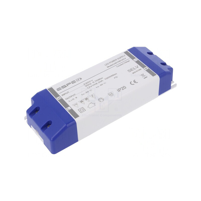 Alimentator LED 100W 12V 8,33A IP20 | Electronic-mag.ro | Componente Electronice