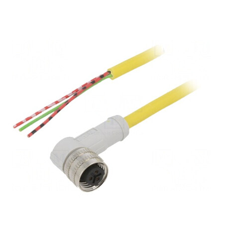 Cablu de conectare M12 3 PIN 5m unghi IP67 | Electronic-mag.ro | Componente Electronice