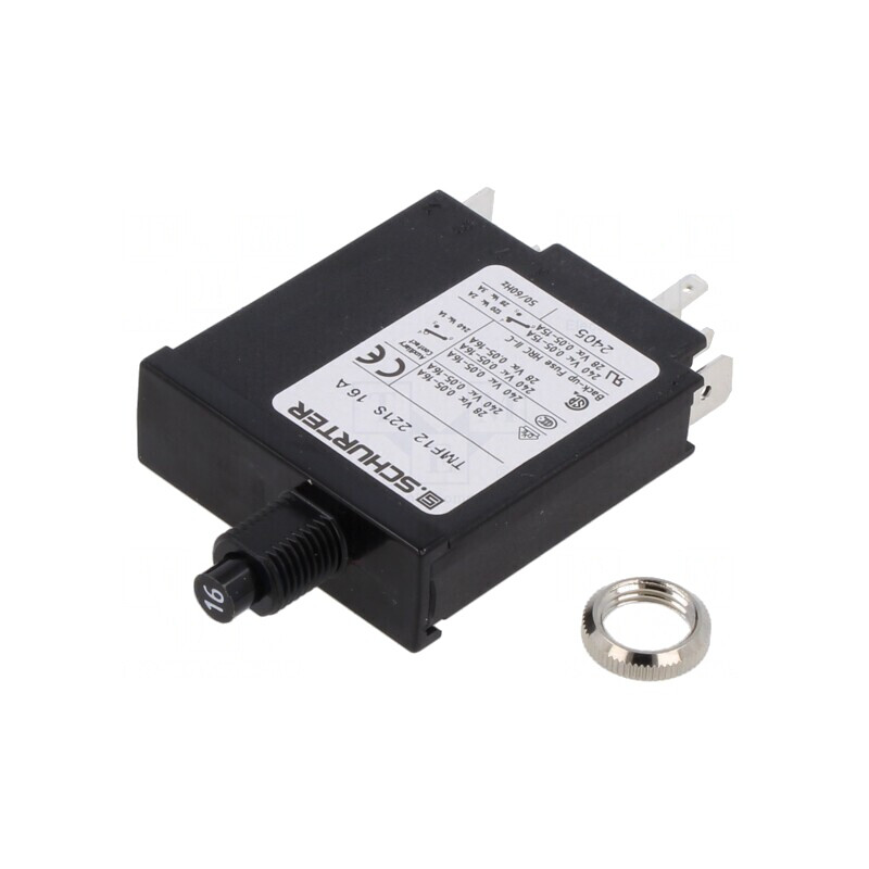 Întrerupător Supracurent 240VAC 28VDC 16A 1P | Electronic-mag.ro | Componente Electronice