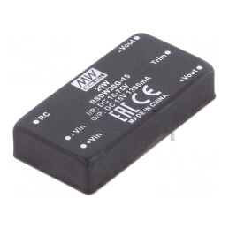 Convertor DC/DC 20W 18-75V la 15V 1330mA THT | Electronic-mag.ro | Componente Electronice