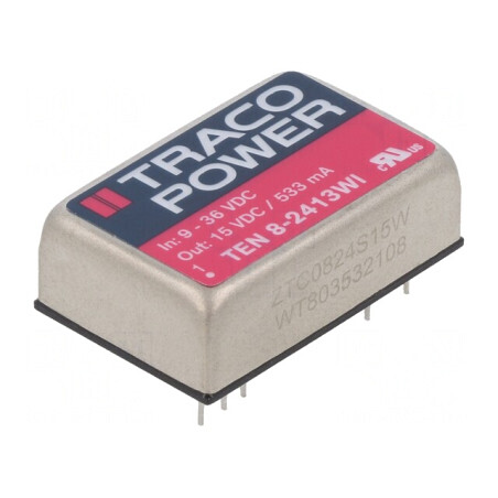Convertor DC/DC 8W 9-36V la 15V 533mA DIP24 | Electronic-mag.ro | Componente Electronice