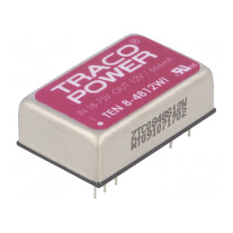 Convertor DC-DC 8W 18-75V la 12V 666mA DIP24 | Electronic-mag.ro | Componente Electronice