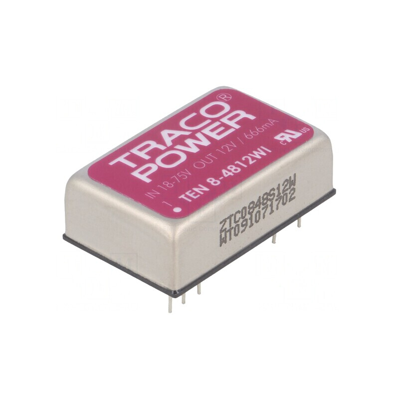 Convertor DC-DC 8W 18-75V la 12V 666mA DIP24 | Electronic-mag.ro | Componente Electronice