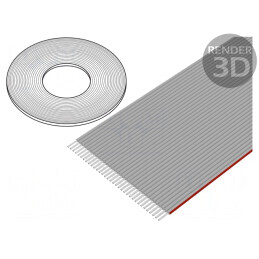 Cablu Banda 1mm Litat Neecranat PVC Gri 34x28AWG | Electronic-mag.ro | Componente Electronice