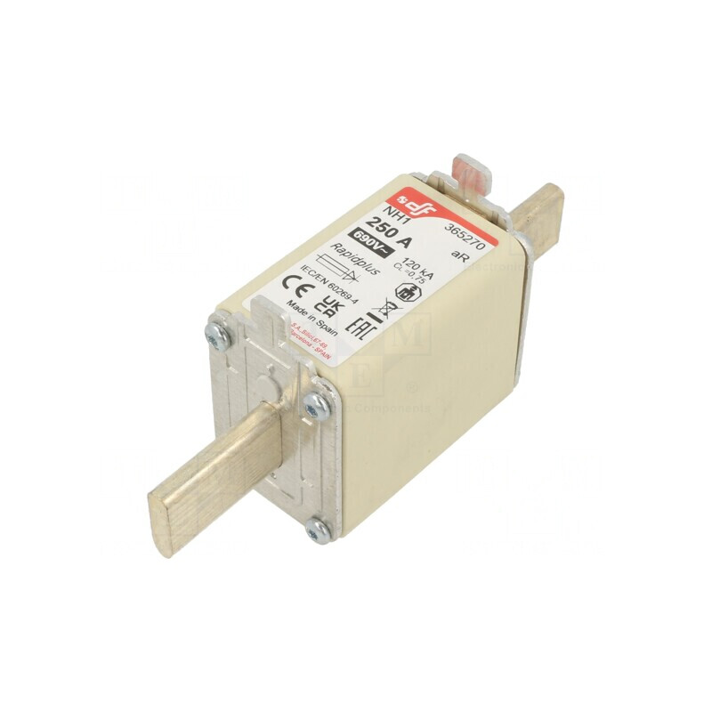 Siguranță 250A 690VAC 550VDC NH1 Argintie | Electronic-mag.ro | Componente Electronice