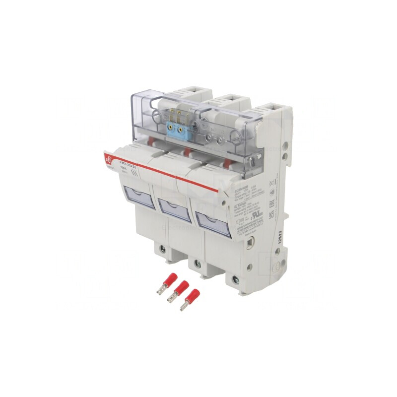 Clemă Siguranțe 100A 22x58mm pentru Șină DIN IP20 | Electronic-mag.ro | Componente Electronice