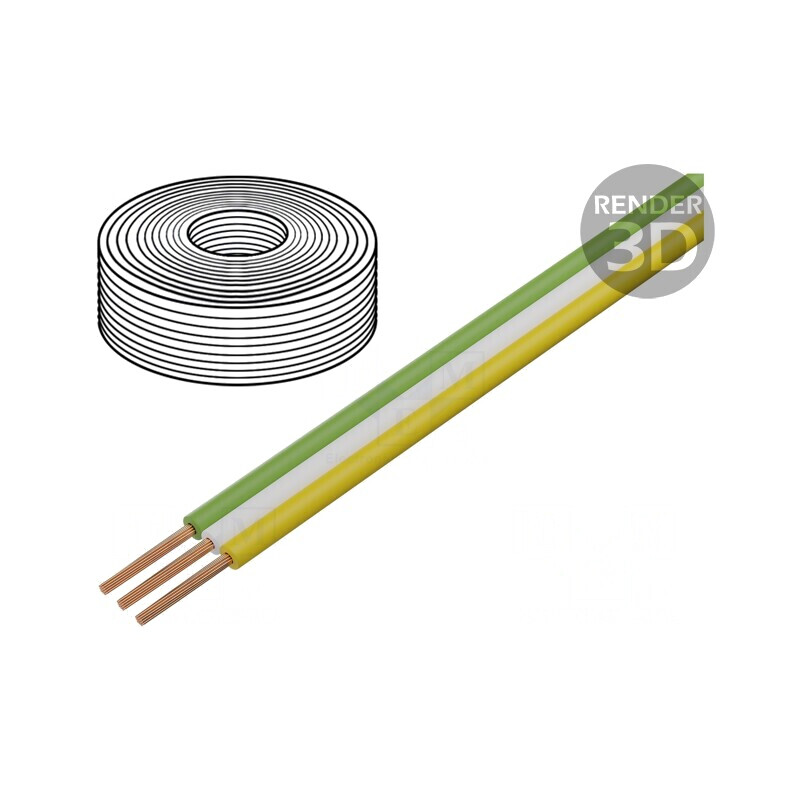 Cablu Bandă Litat Cu 3x0,25mm2 PVC Multicolor | Electronic-mag.ro | Componente Electronice