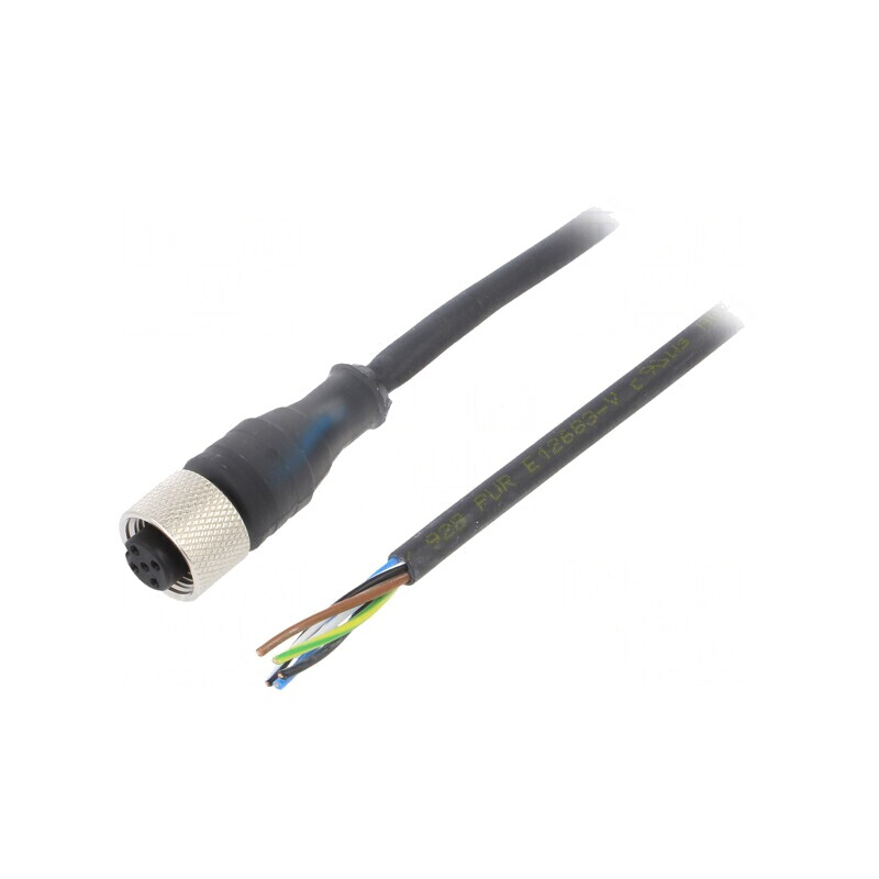 Cablu de conectare M12 5 PIN drept 5m 24VAC 4A | Electronic-mag.ro | Componente Electronice