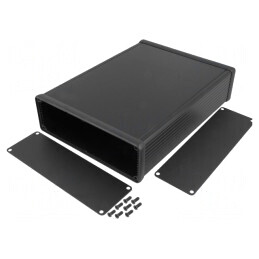 Carcasă aluminiu neagră 165x220x51 mm | Electronic-mag.ro | Componente Electronice