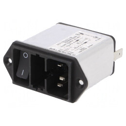 Conector Alimentare AC Soclu C14 Ecranat 1A 250V | Electronic-mag.ro | Componente Electronice